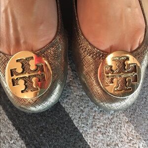 Tory burch leather gold flats✨⭐️️⭐️️⭐️️